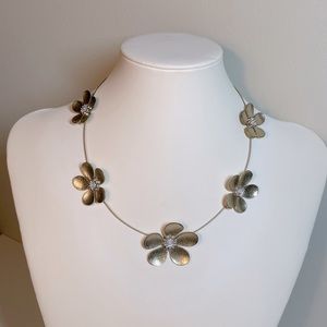 Gold-tone Floral Station Necklace